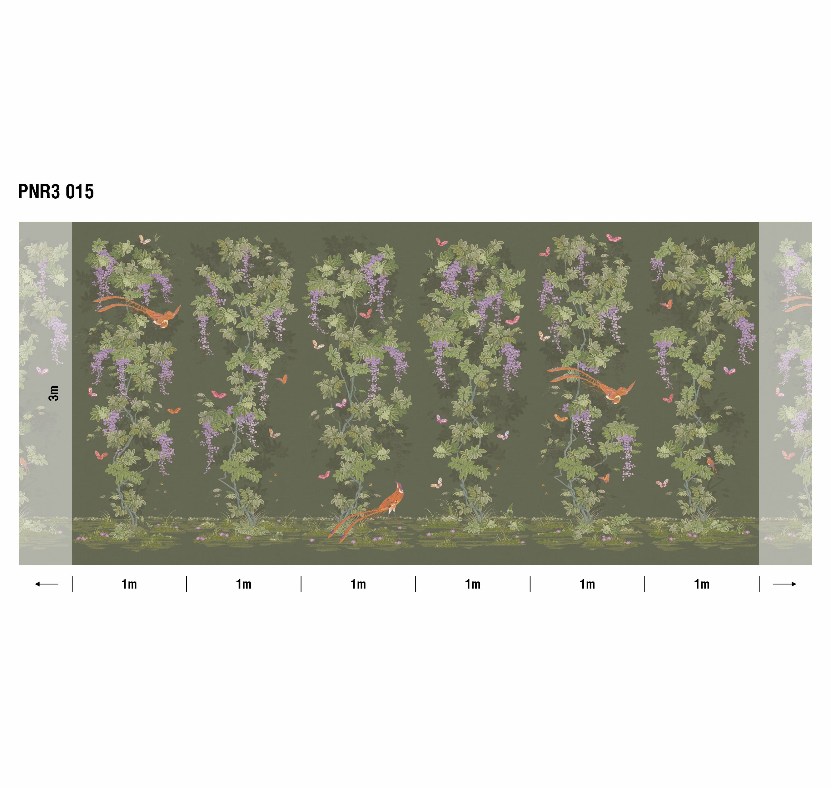 Панно Loymina Панорама Шинуазри: райский сад PNR3 015 3×1 Панно Loymina Панорама Шинуазри: райский сад PNR3 015 3×1